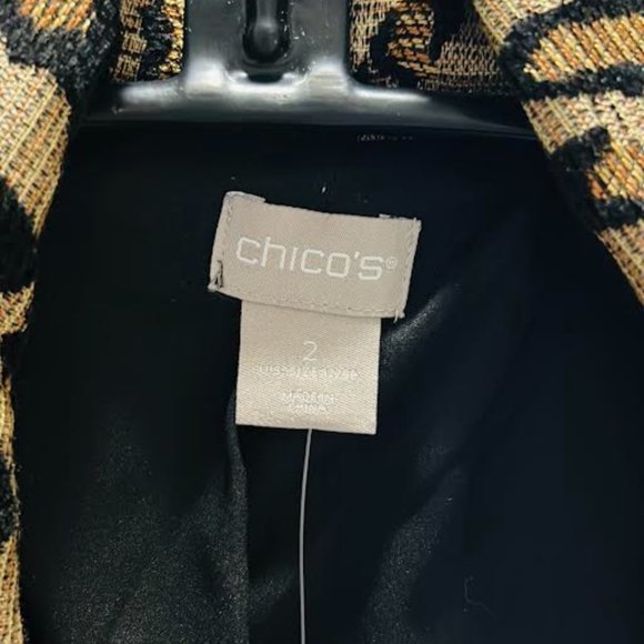 CHICO'S ANIMAL-PRINT JACQUARD MOTO JACKET - Picture 6 of 8